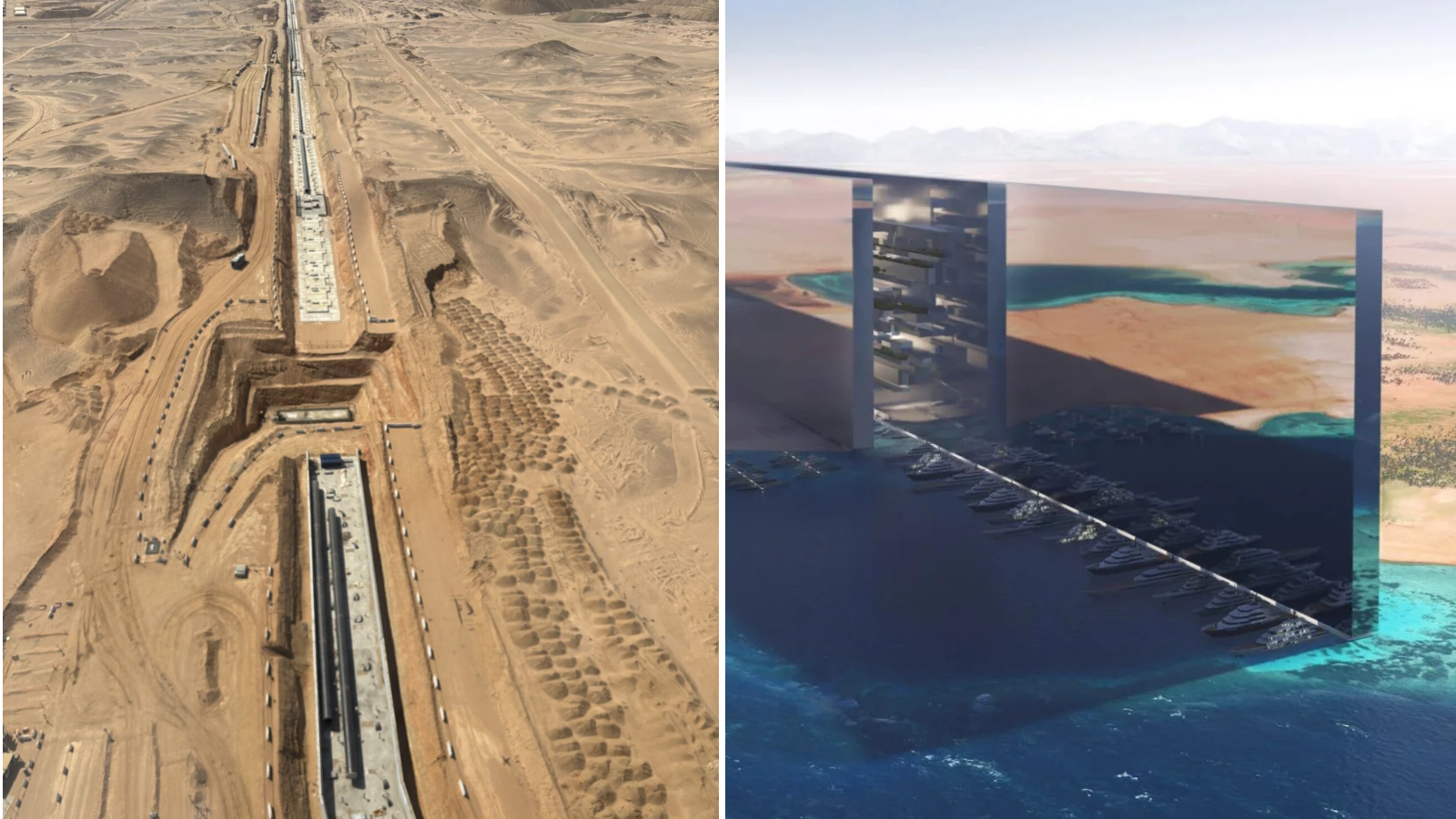 Απεικόνιση από το φουτουριστικό project “The Line” στη Σαουδική Αραβία — μια πόλη χωρίς αυτοκίνητα, με κάθετη αρχιτεκτονική και πλήρη ενεργειακή αυτάρκεια. Πηγή εικόνας: © NEOM.com / official render